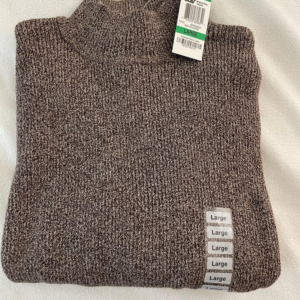 Women’s Brown Mock Neck Fitted Sweater